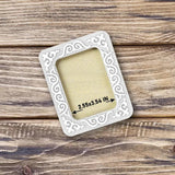 Plastic Magnetic Frame for embroidery and needlework, , white and silver ornament, 2.55x3.54 IN