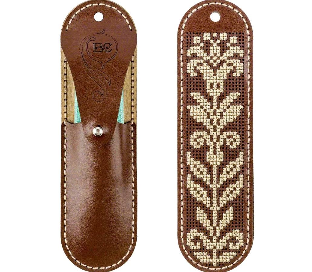 DIY Faux Leather Scissor Case Kit: Embroidery flower Pattern