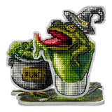 Cross Stitch Kit on plastic base: Frog Cocktail