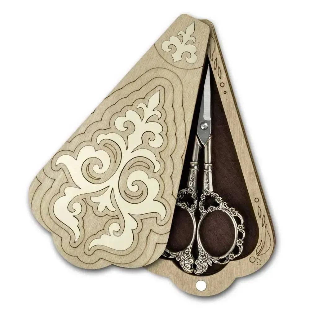 Organizer plywood for scissors with magnetic lid, 2.6"x4.7" IN, ZB-192