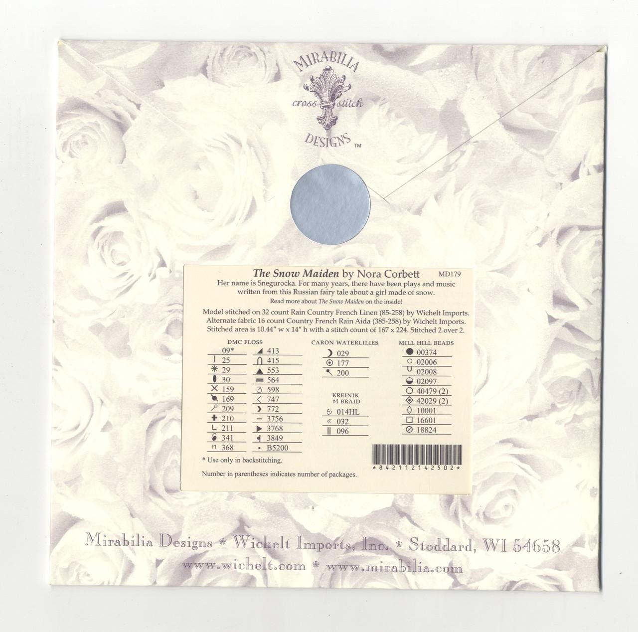 Mirabilia - The Snow Maiden cross stitch pattern only, MD-179