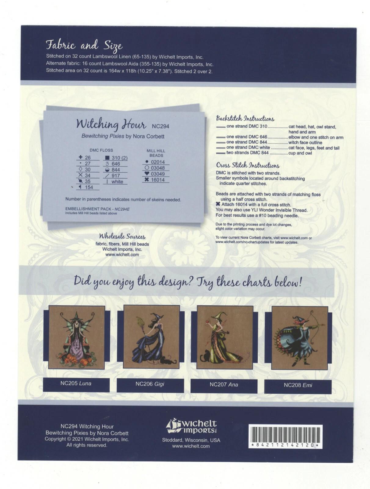 Bewitching Pixies - Witching Hour Cross Stitch Chart Pattern by Nora Corbett NC294