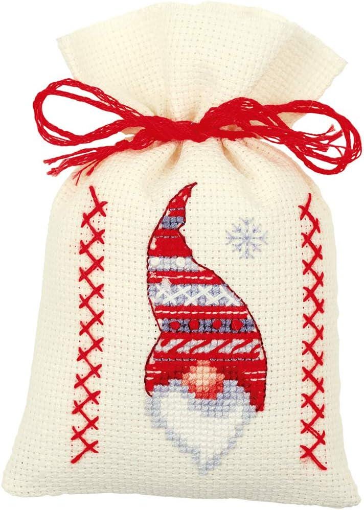 Christmas Gnomes Cross Stitch Bag Kit: Set of 3, Vervaco