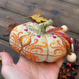 Pumpkin Fall Heart Counted Cross Stitch sampler Tela-Artis X-357, Evenweave Fabric