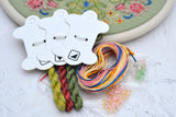 Flower mandala Cross Stitch Kit, Hand-Dyed Threads, Beads, Murano 32ct fabric