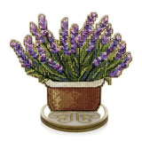 Cross Stitch Kit on wood: Lavender Pot