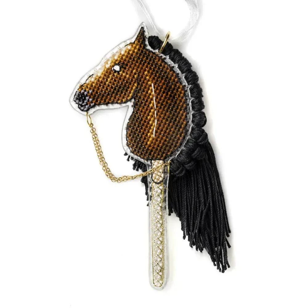 Cross Stitch Kit: Dark Horse DIY on Perforated Plastic