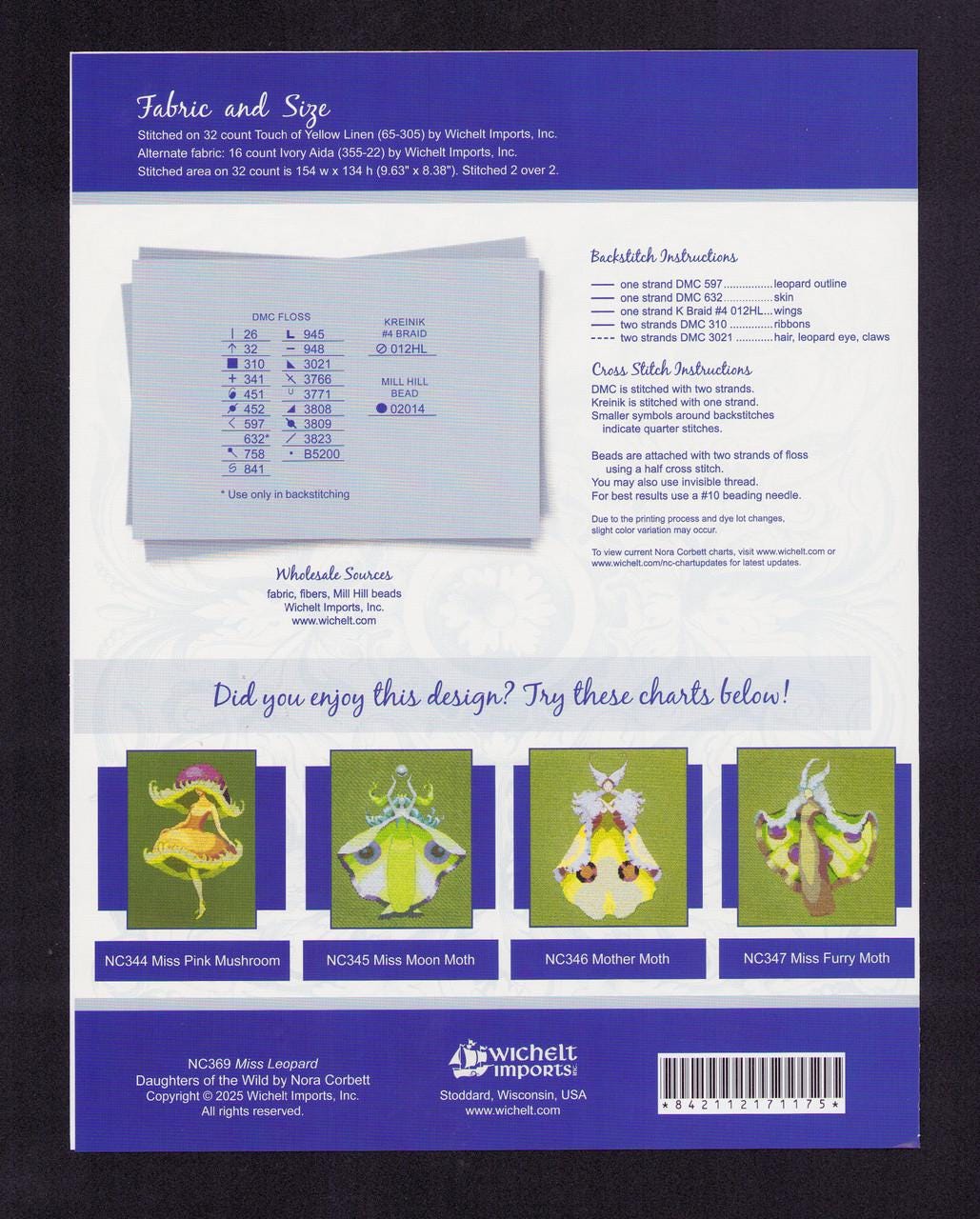 Daughters Of The Wild - Miss Leopard Cross Stitch Chart Pattern by Nora Corbett NC369
