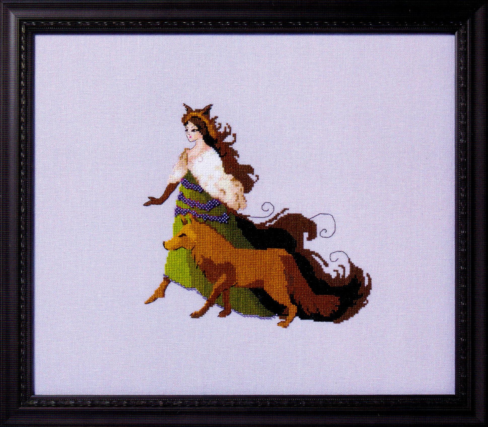 Daughters Of The Wild - Miss Brown Wolf Cross Stitch Chart Pattern by Nora Corbett NC370