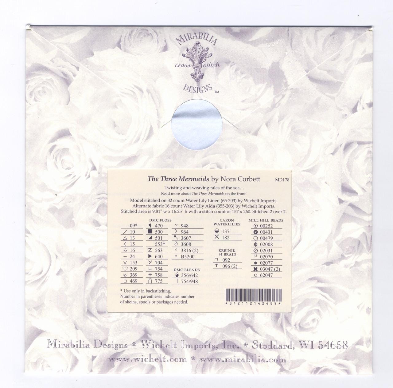 Mirabilia - The Three Mermaids cross stitch pattern only, MD-178