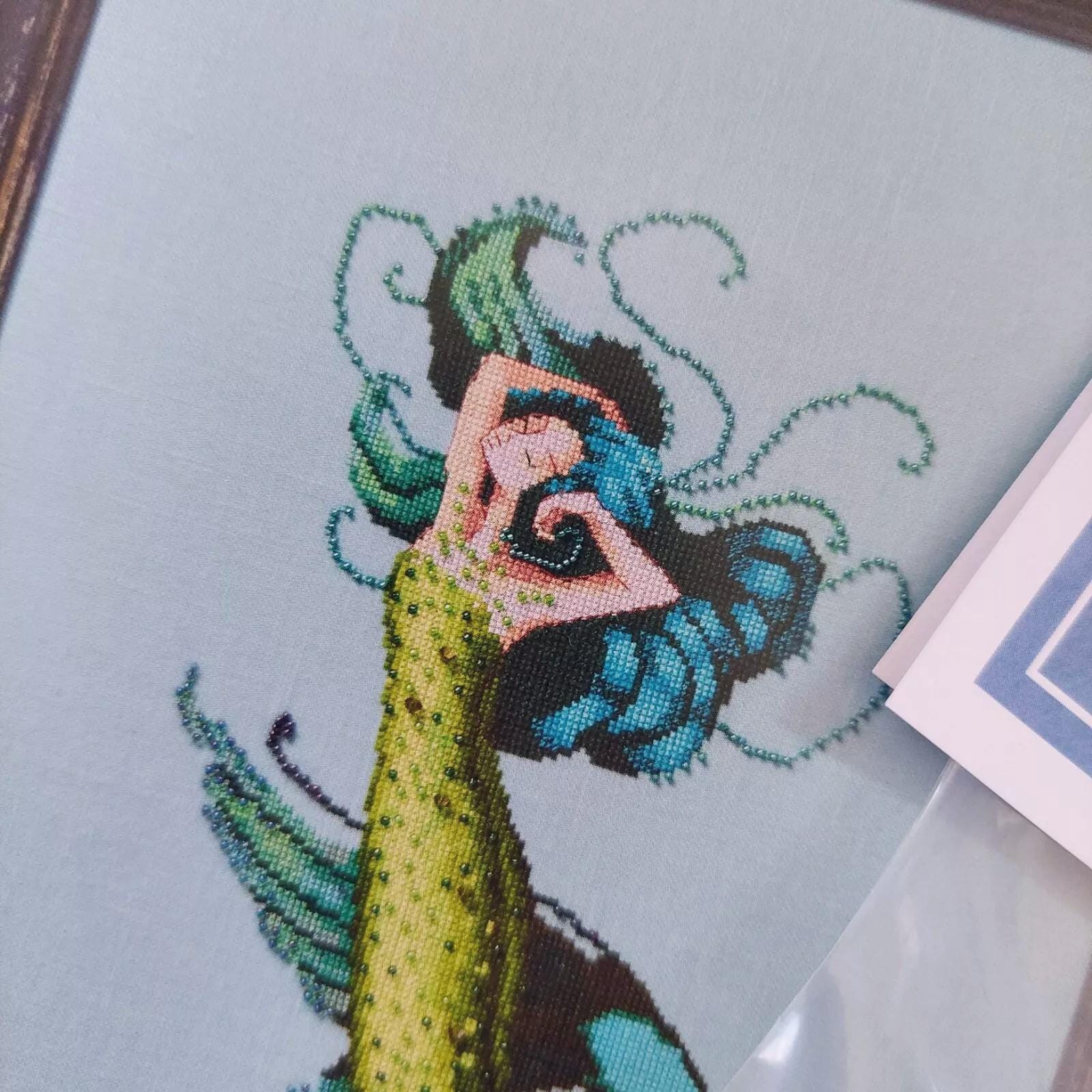 Seven Seas Mermaids - Antarctic Ocean Mermaid Cross Stitch Chart Pattern by Nora Corbett NC354
