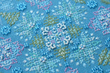 Winter mandala Cross Stitch Kit, Hand-Dyed Threads, Beads, Murano 32ct fabric