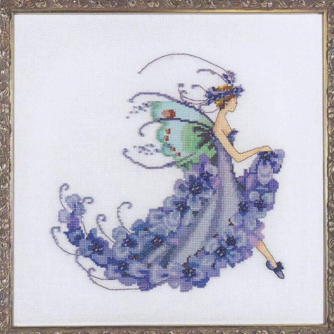 WISTERIA-Pixie Blossoms Nora Corbett cross stitch pattern only, Mirabilia Designs NC199