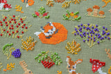 Forest Friends Cross Stitch Kit, Hand-Dyed Threads, Beads, Belfast 32ct fabric