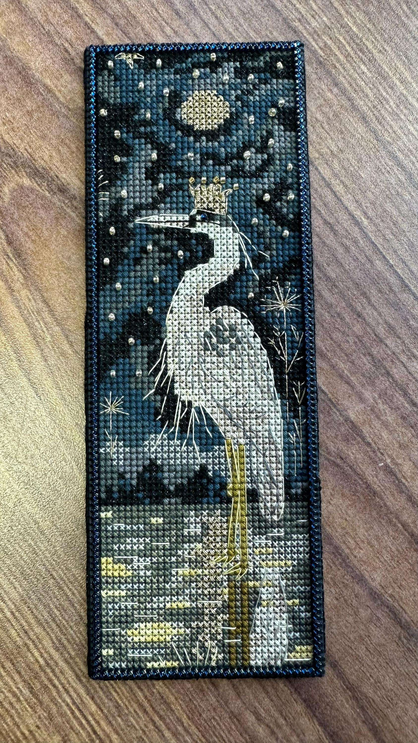 DIY Cross Stitch Bookmark Kit “Heron”, Kings of the night