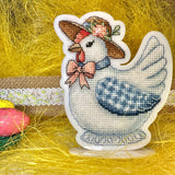 Easter Bead Embroidery Kit on Acrylic base, cross stitch, porcelain hen