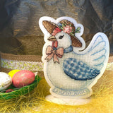 Easter Bead Embroidery Kit on Acrylic base, cross stitch, porcelain hen