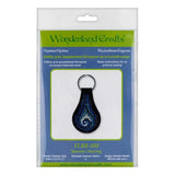 Embroidery Kit faux leather keychain with Ornament, BB-088. Fast DIY Kit