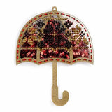 Decorative ornament for Christmas tree, Bead Embroidery Kit - Ruby Umbrella, PL-072