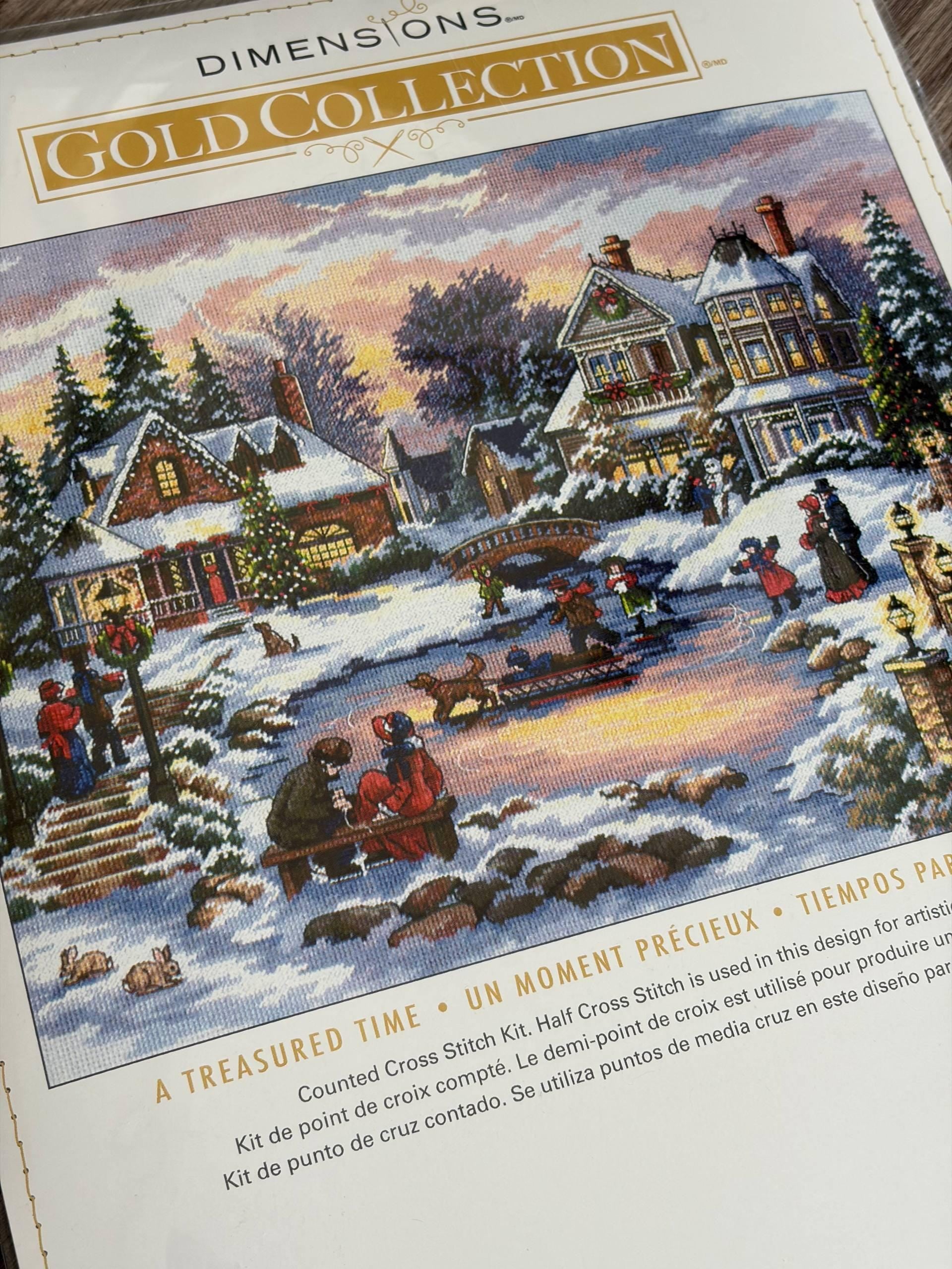Dimensions Gold Collection A Treasured Time 8569, Counted Cross Stitch Kit, 16 Count Grey Aida