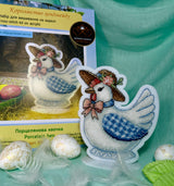Easter Bead Embroidery Kit on Acrylic base, cross stitch, porcelain hen