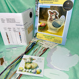 Easter Bead Embroidery Kit on Acrylic base, cross stitch, porcelain hen