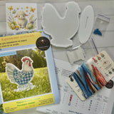 Easter Bead Embroidery Kit on Acrylic base, cross stitch, porcelain rooster