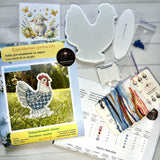 Easter Bead Embroidery Kit on Acrylic base, cross stitch, porcelain rooster