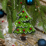 Bead Embroidery Kit on plastic base Christmas Tree, PL-051. Fast DIY Kit