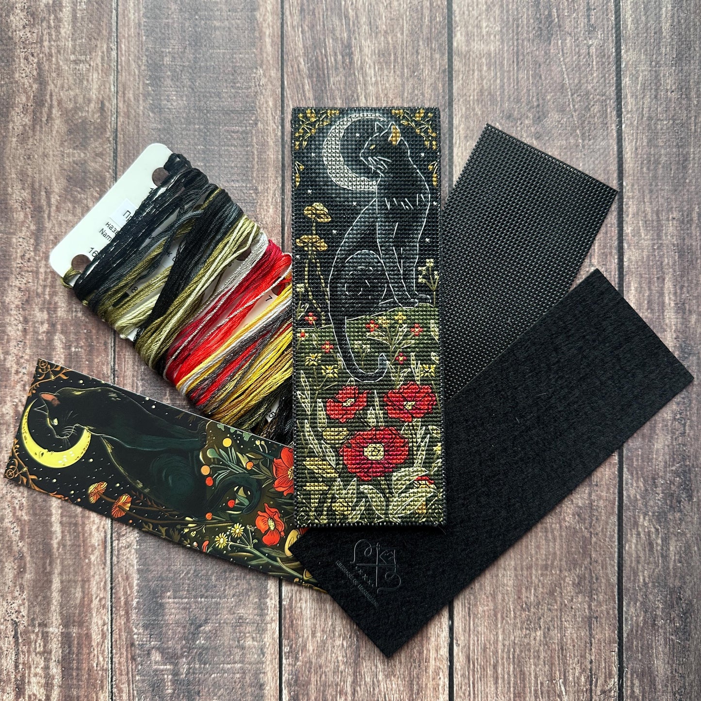 DIY Cross Stitch Bookmark Kit “leading between worlds”, Guardian of the night