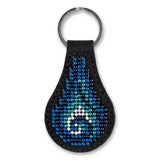 Embroidery Kit faux leather keychain with Ornament, BB-088. Fast DIY Kit