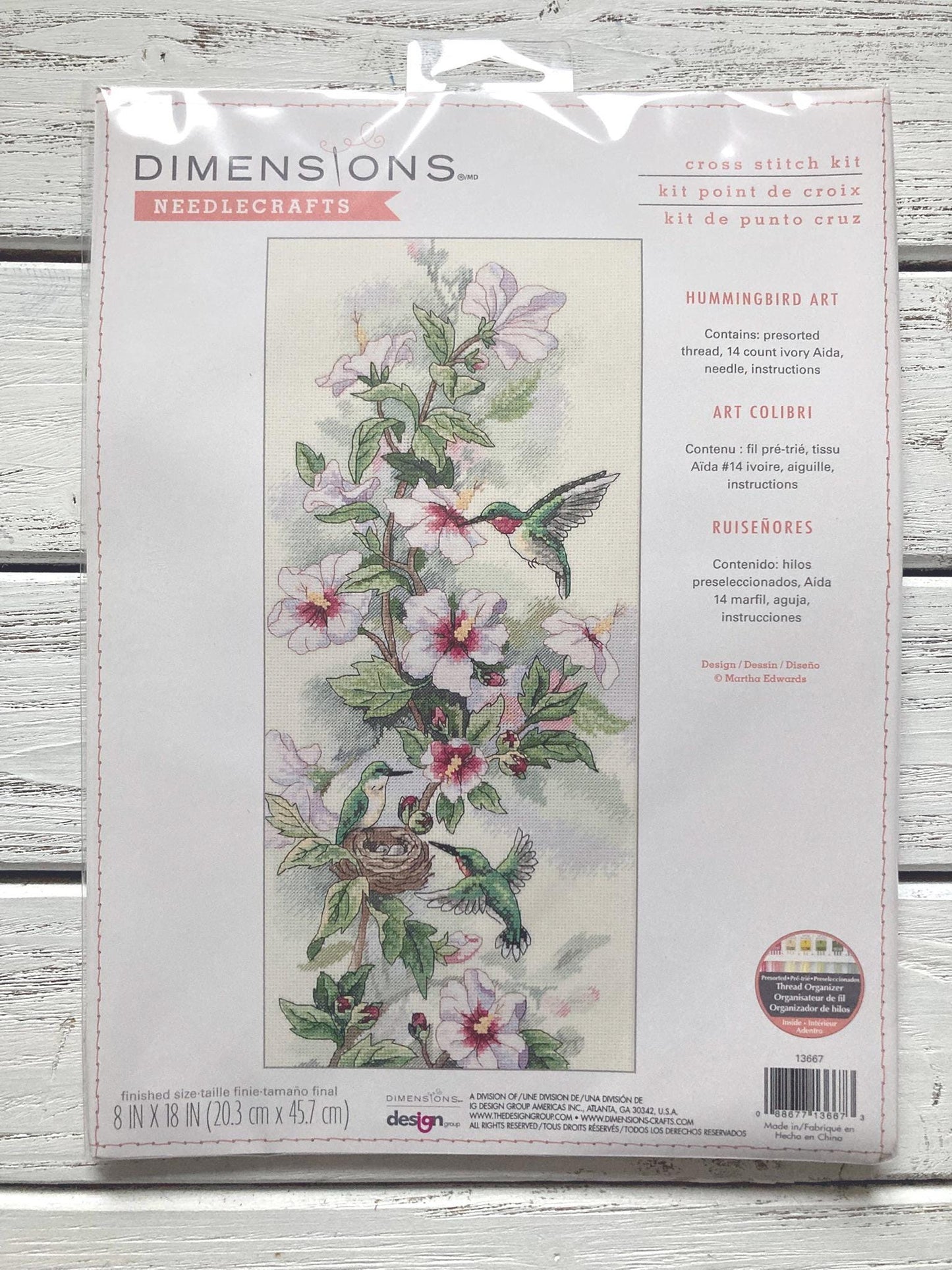 Dimensions Needlecrafts Hummingbird Art 13667, Counted Cross Stitch Kit, 14 Count Ivory Aida