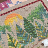 Counted Cross Stitch Sampler Kit:Shepherd's Path, Hand-Dyed threads, Evenweave Fabric, Beads