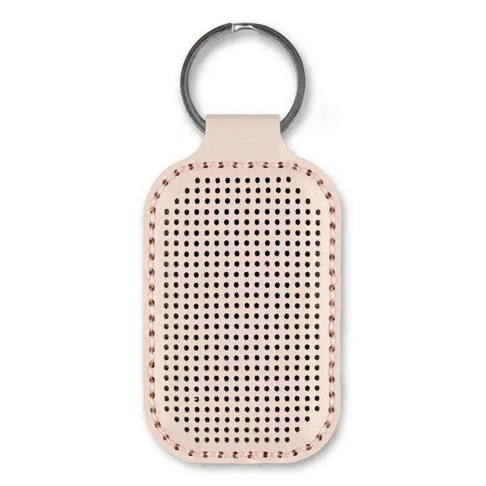 Embroidery Kit faux leather keychain base pink, BE-069. Fast DIY Kit