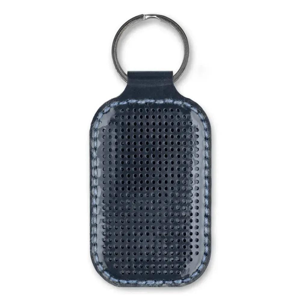 Embroidery Kit faux leather keychain base dark blue, BE-071. Fast DIY Kit