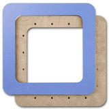 Plywood Embroidery Hoop with Magnetic Holders (5.5x5.5 IN), blue, plain, hand-painted