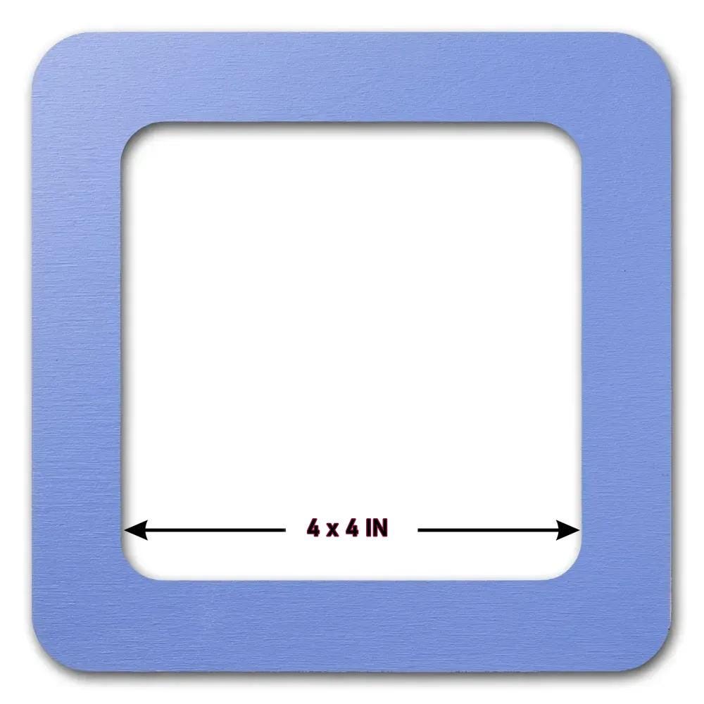 Plywood Embroidery Hoop with Magnetic Holders (4x4 IN), blue, plain, hand-painted