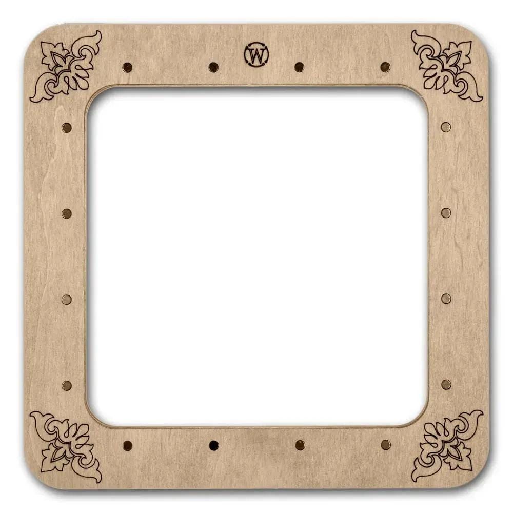 Plywood Embroidery Hoop with Magnetic Holders (5.5x5.5 IN), pastel green-blue, plain, hand-painted