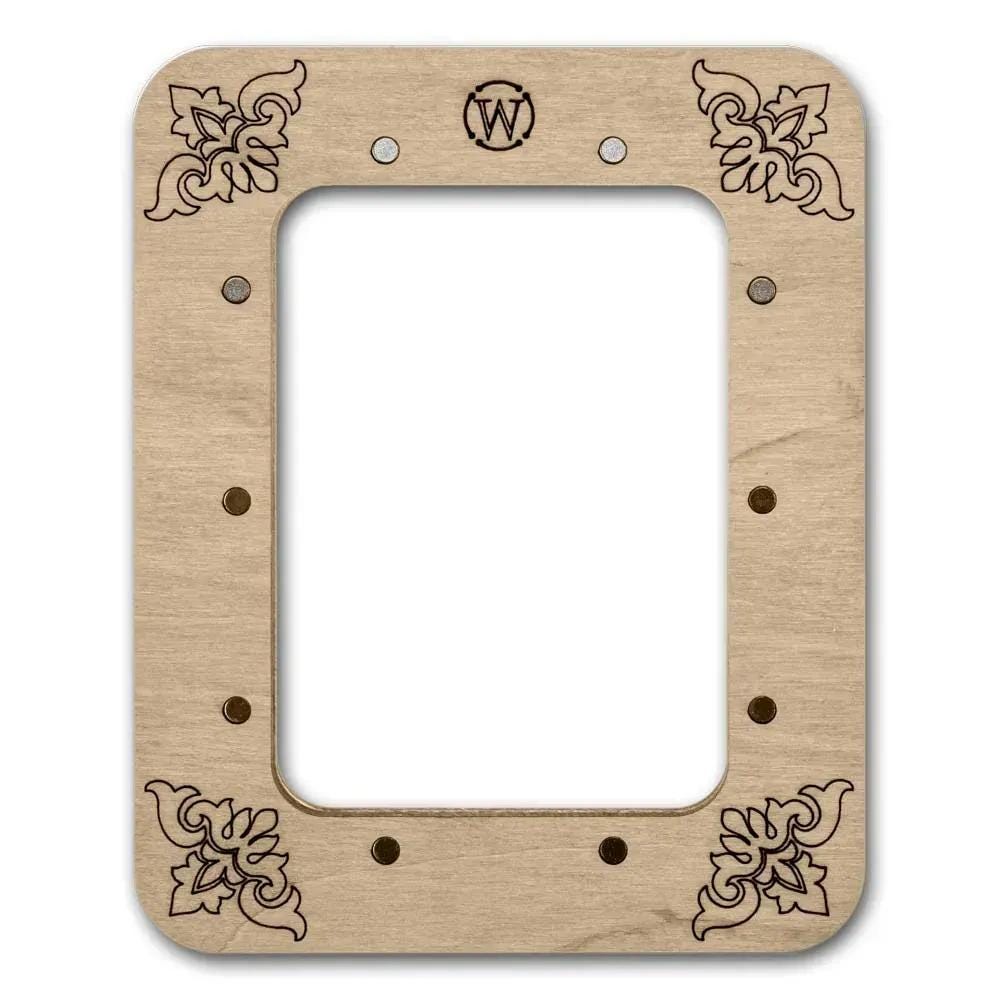 Vertical Blue Plywood Embroidery Hoop with Magnetic Holders (2.5x3.5 IN), plain, hand-painted