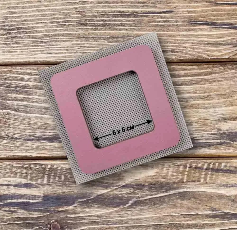 Small  Plywood Embroidery Hoop pastel pink with Magnetic Holders (2.4x2.4 IN), plain, hand-painted