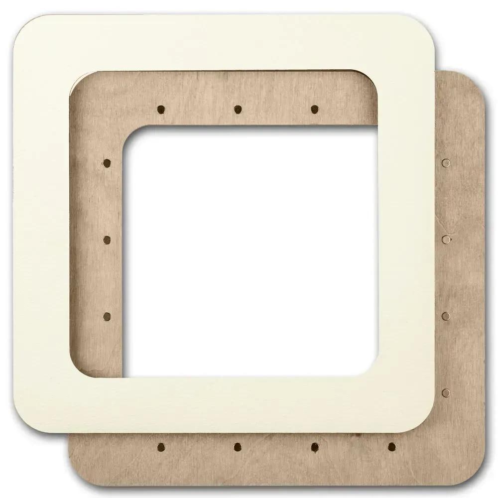 Plywood Embroidery Hoop with Magnetic Holders (5.5x5.5 IN), beige, plain, hand-painted