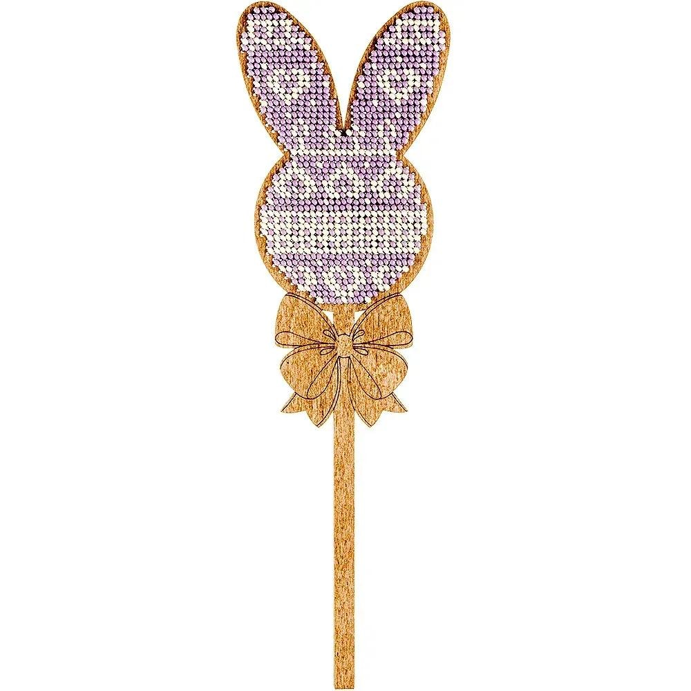 Bead Embroidery Kit: Easter Egg with Ears on stick, DIY Craft (LK-092)