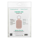 Embroidery Kit faux leather keychain base pink, BE-069. Fast DIY Kit