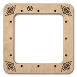 Plywood Embroidery Hoop with Magnetic Holders (4x4 IN), pastel green-blue, plain, hand-painted