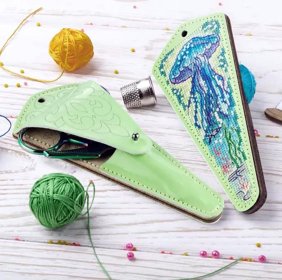 DIY Faux Leather Scissor Case Kit with Cross stitch Jуllyfish