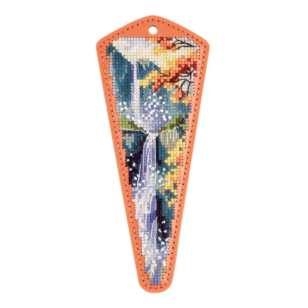DIY Faux Leather Scissor Case Kit with Cross stitch Waterfall
