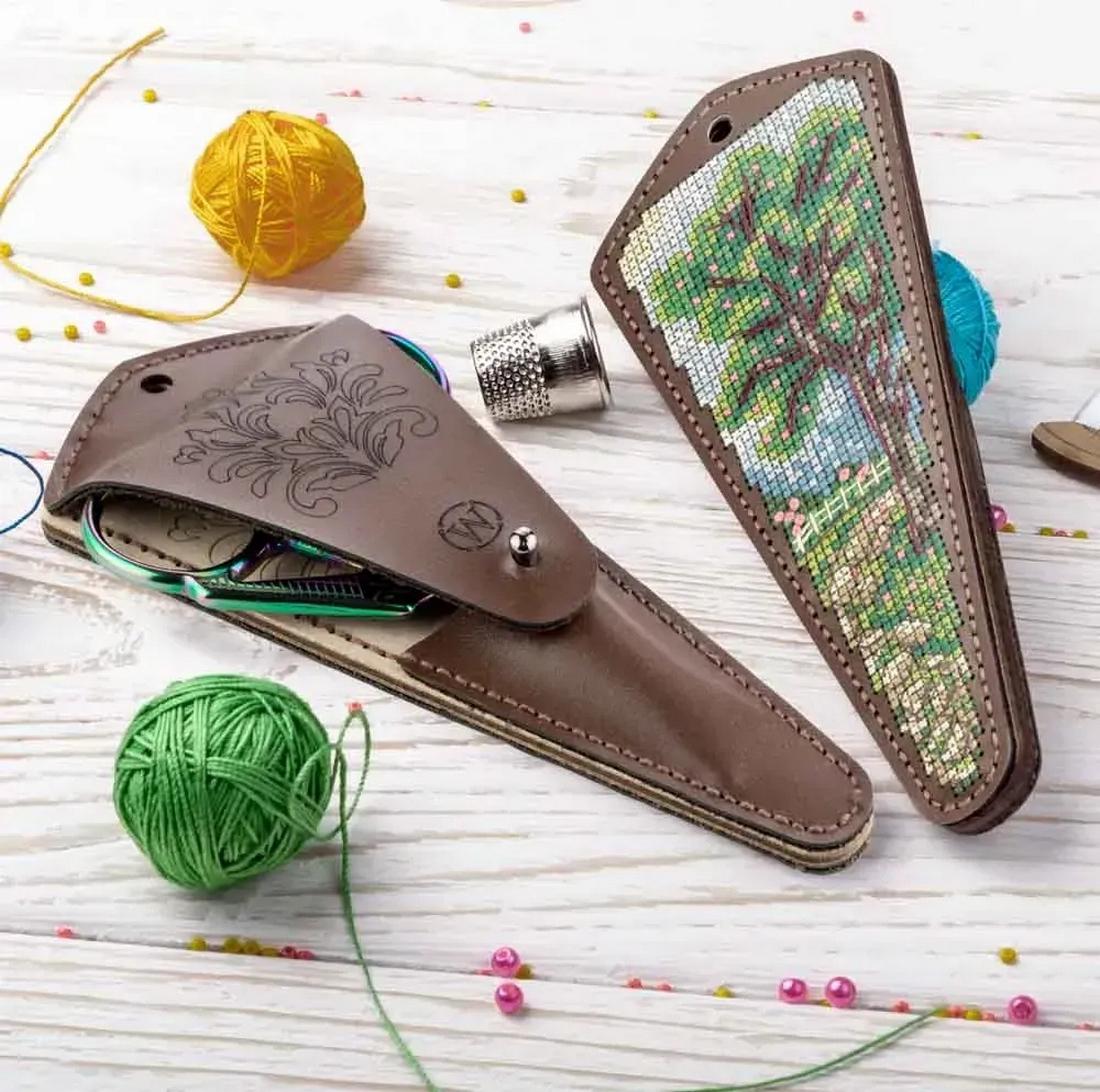 DIY Faux Leather Scissor Case Kit: Big Tree Embroidery