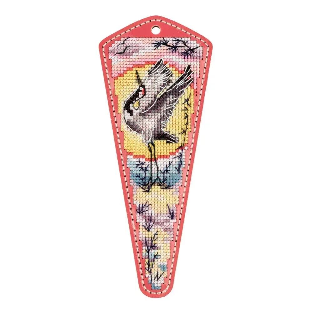 DIY Faux Leather Scissor Case Kit with Cross stitch Heron