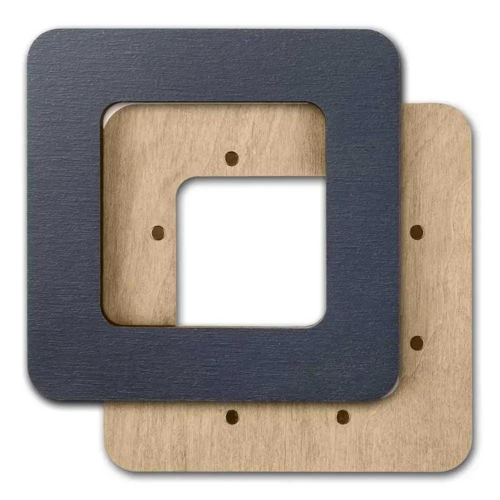 Small Gray Plywood Embroidery Hoop with Magnetic Holders (2.4x2.4 IN), plain, hand-painted