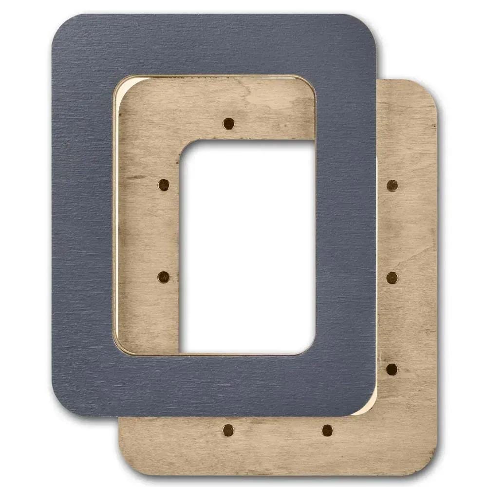 Vertical Gray Plywood Embroidery Hoop with Magnetic Holders (2.5x3.5 IN), plain, hand-painted